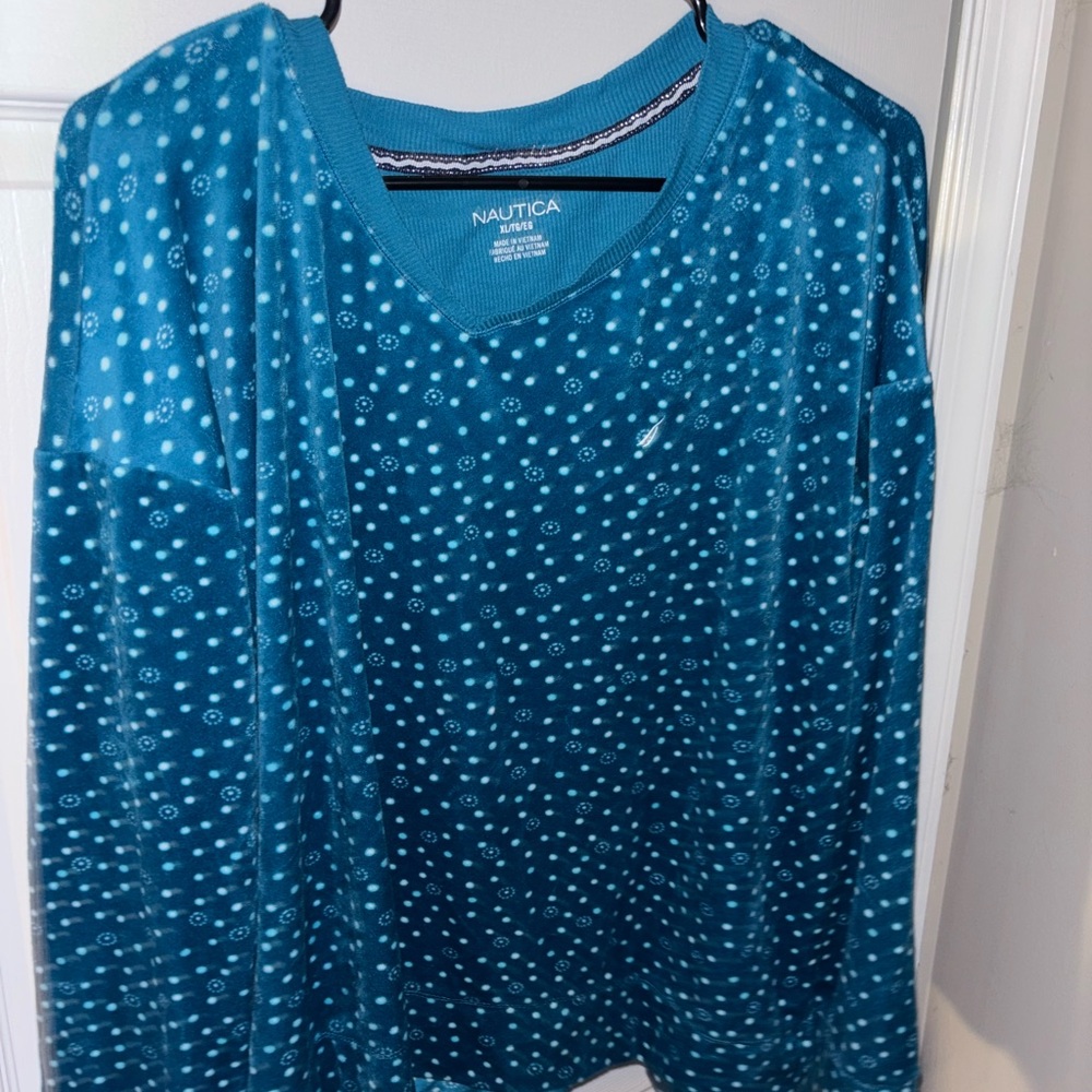 Nautica Blue Long Sleeve Blouse